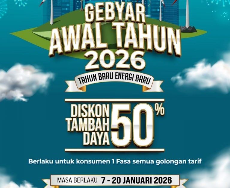 PLN Buka Tahun 2026 dengan Diskon Tambah Daya, Pelanggan Bisa Hemat hingga 50 Persen