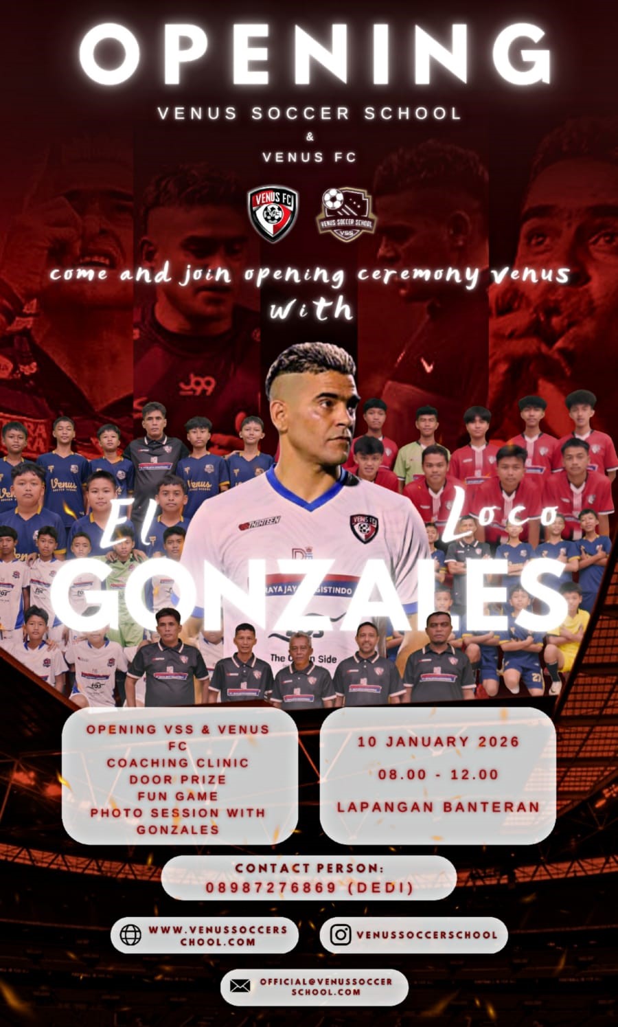 El Loco Gonzales Meriahkan Launching Venus Soccer School di Banyumas